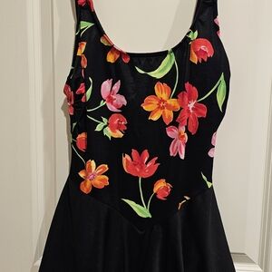 One piece skirted bathing suit